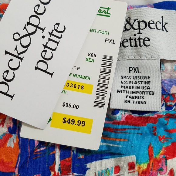 Peck & Peck abstract graphic print Italian Seaside top tunic XLP Italy travel - Picture 4 of 8